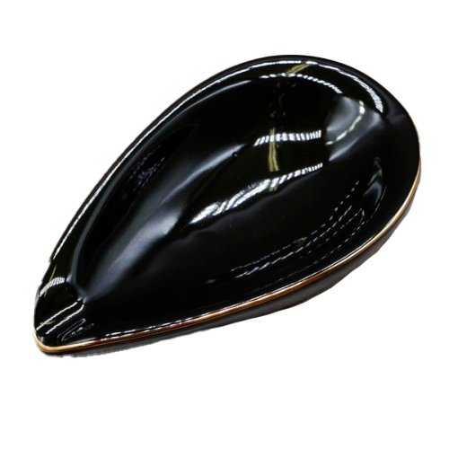 Пепельница керамическая Adorini "Ashtray leaf Black" под 1 сигару, черная