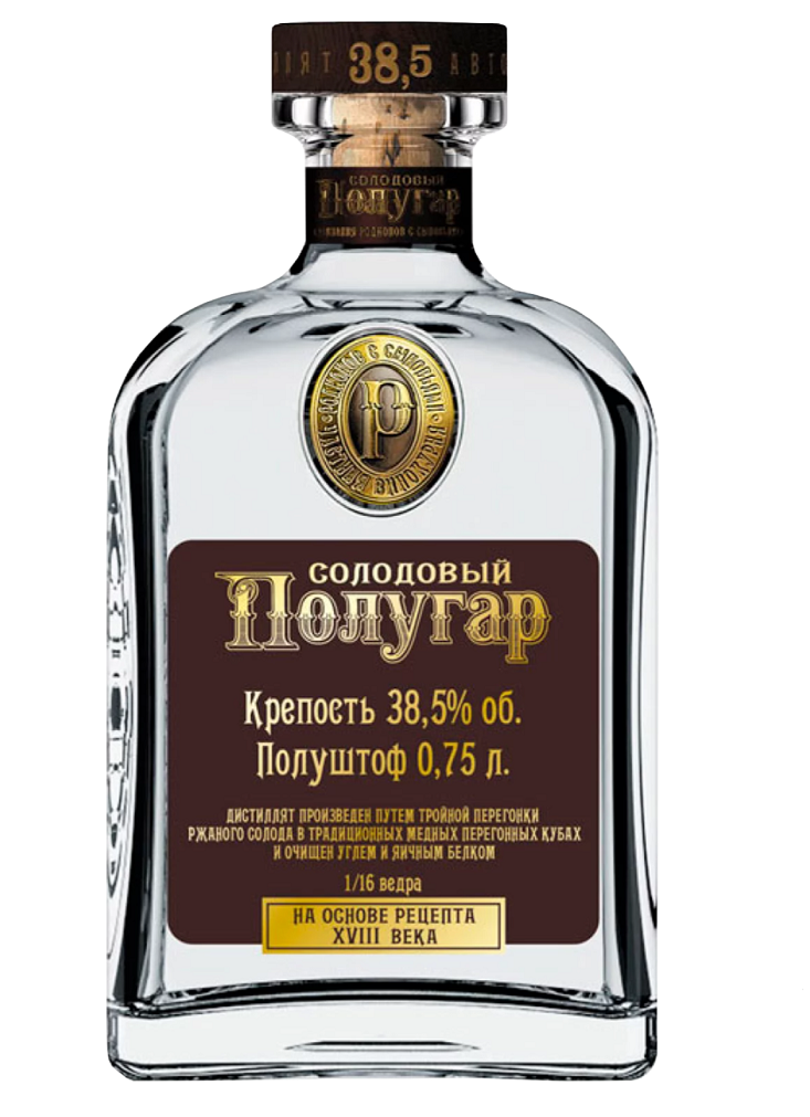 Напиток спиртной "Полугар Солодовая" 0,75л 38,5% зерновой 