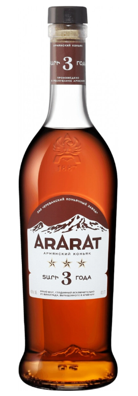 Коньяк "Арарат ***" трехлетний 0,5л 40% 